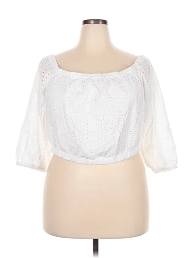 Pre-owned Venus 3/4 Sleeve Blouse In White