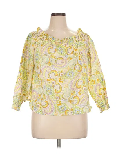 Pre-owned Venus 3/4 Sleeve Blouse In Yellow