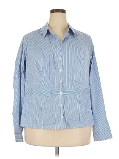 Pre-owned Venus 3/4 Sleeve Button Down Shirt In Blue