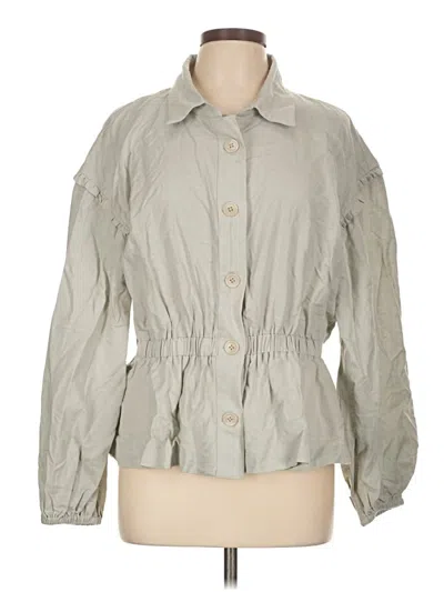 Pre-owned Venus 3/4 Sleeve Button Down Shirt In Gray