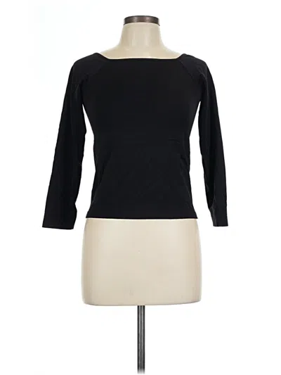 Pre-owned Venus 3/4 Sleeve Top Black Boatneck Tops
