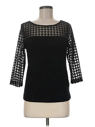Pre-owned Venus 3/4 Sleeve Top Black Boatneck Tops