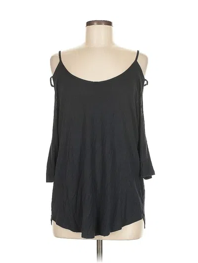 Pre-owned Venus 3/4 Sleeve Top Black Cold Shoulder Neckline Tops