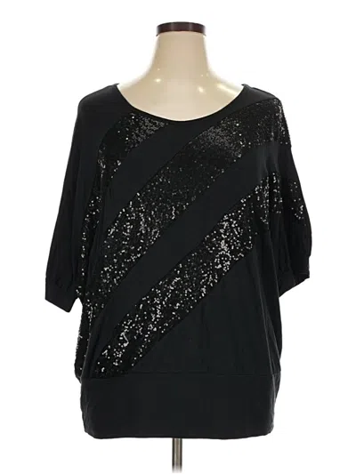 Pre-owned Venus 3/4 Sleeve Top Black One Shoulder Neckline Tops