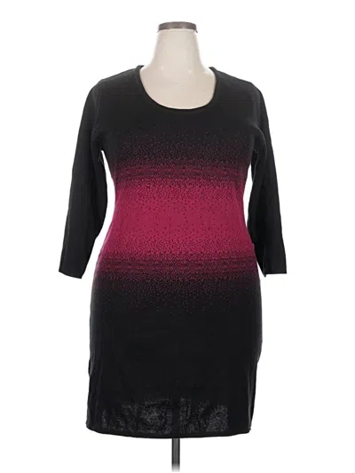Pre-owned Venus 3/4 Sleeve Top Black Scoop Neck Tops