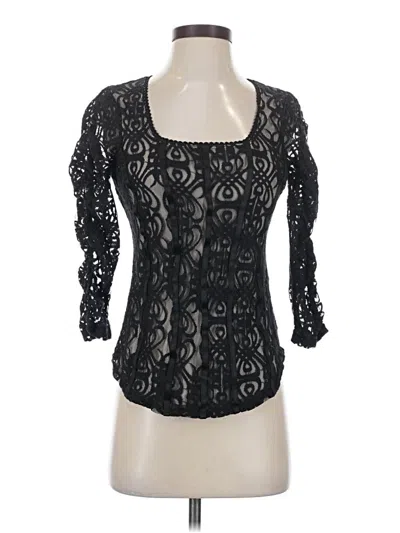 Pre-owned Venus 3/4 Sleeve Top Black Sweetheart Neckline Tops