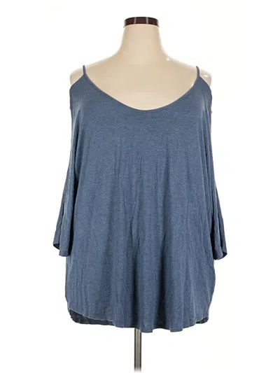 Pre-owned Venus 3/4 Sleeve Top Blue Cold Shoulder Neckline Tops