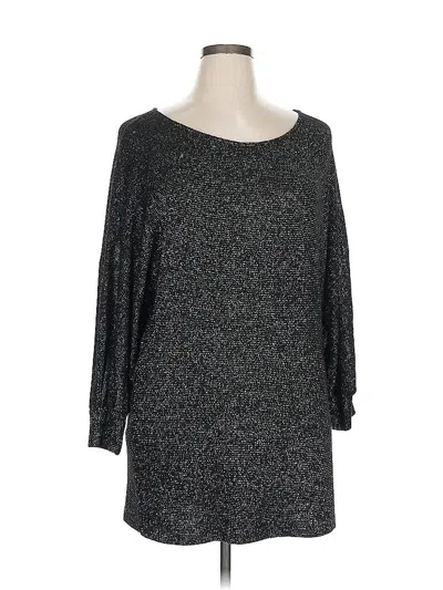 Pre-owned Venus 3/4 Sleeve Top Gray Boatneck Tops