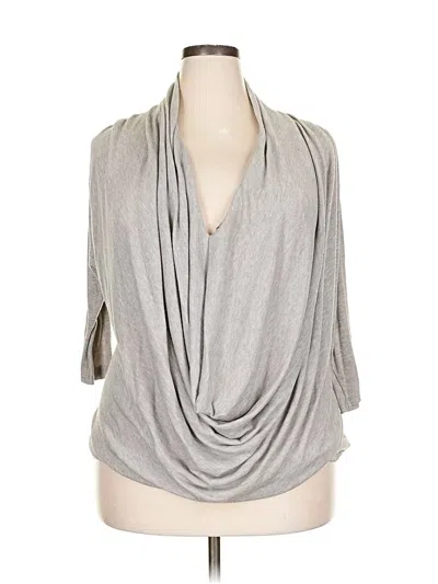 Pre-owned Venus 3/4 Sleeve Top Gray Cowl Neck Tops