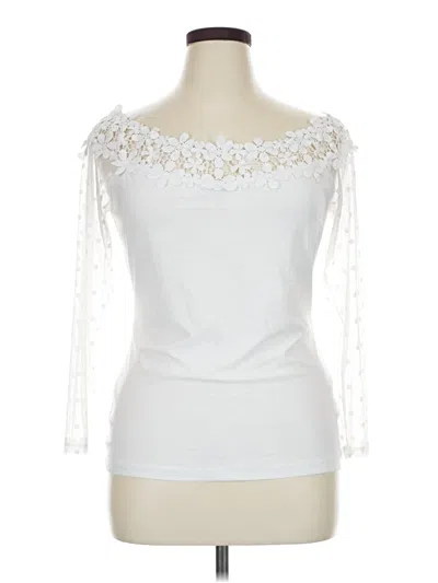 Pre-owned Venus 3/4 Sleeve Top Ivory Boatneck Tops