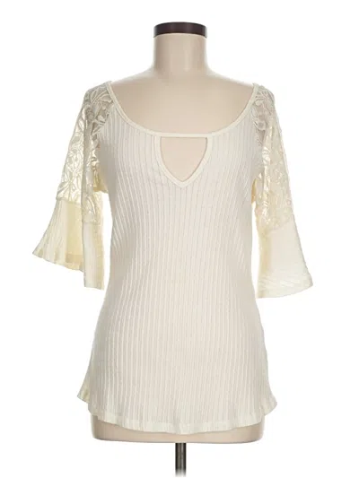 Pre-owned Venus 3/4 Sleeve Top Ivory Sweetheart Neckline Tops In White