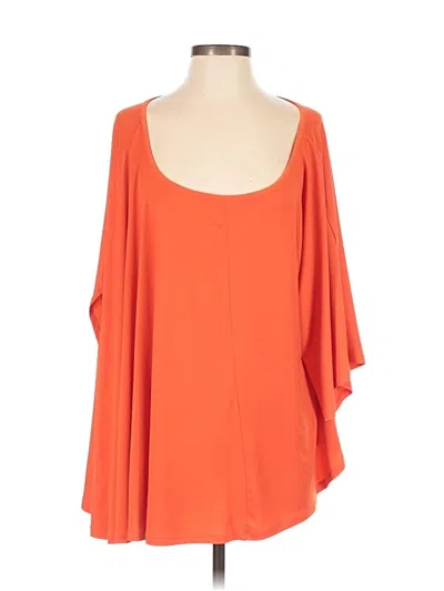 Pre-owned Venus 3/4 Sleeve Top Orange Scoop Neck Tops