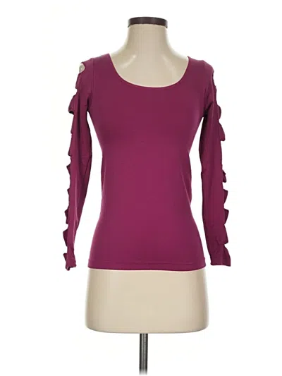 Pre-owned Venus 3/4 Sleeve T-shirt In Burgundy