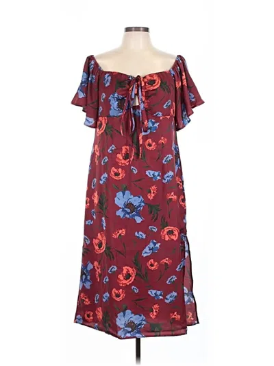 Pre-owned Venus Casual Dress In Burgundy