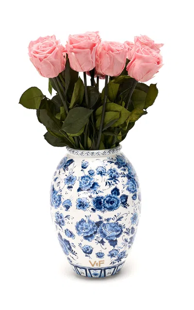 Venus Et Fleur - Amphora - Delft Jardin Bleu - Pink In Blue