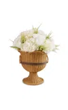 Venus Et Fleur Athena Heirloom Wicker Pedestal Vase W/ Mixed Eternity® Roses & Hydrangeas