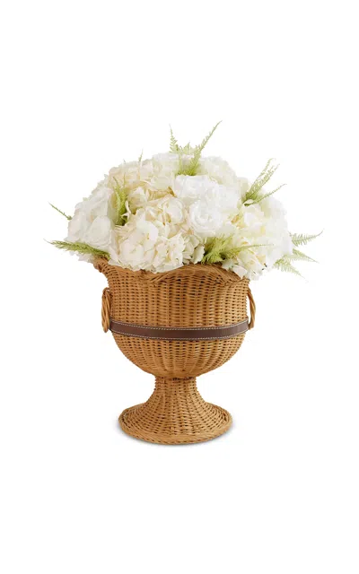 Venus Et Fleur Athena Heirloom Wicker Pedestal Vase W/ Mixed Eternity® Roses & Hydrangeas