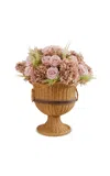 Venus Et Fleur Athena Heirloom Wicker Pedestal Vase W/ Mixed Eternity® Roses & Hydrangeas