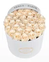 Venus Et Fleur Classic Large Round Rose Box In Pearl