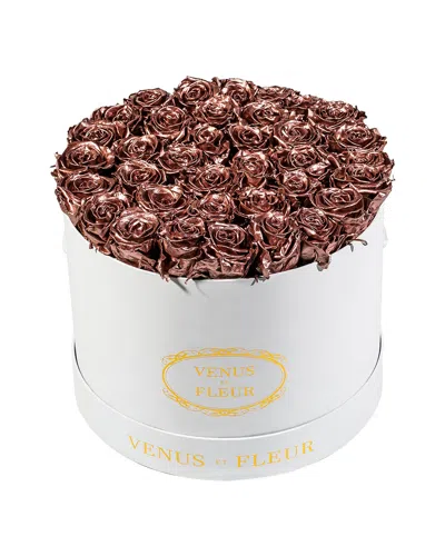 Venus Et Fleur Classic Large Round Rose Box In Rose Gold