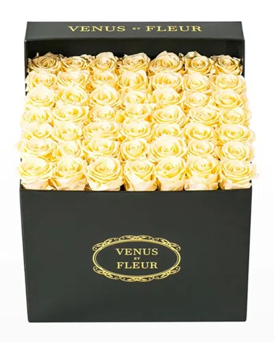 Venus Et Fleur Classic Large Square Rose Box In Blue