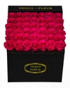 Venus Et Fleur Classic Large Square Rose Box In Hot Pink