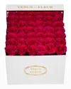 Venus Et Fleur Classic Large Square Rose Box In Red