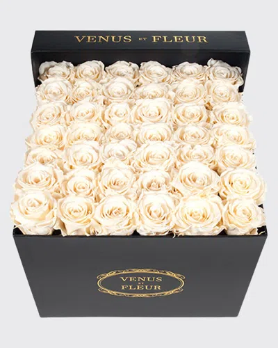 Venus Et Fleur Classic Large Square Rose Box In White
