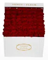 Venus Et Fleur Classic Large Square Rose Box In Red