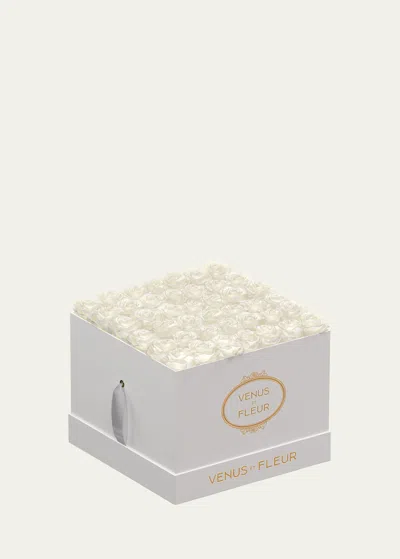 Venus Et Fleur Classic Large Square Rose Box In White