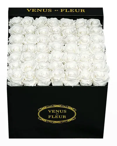 Venus Et Fleur Classic Large Square Rose Box In White