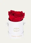 Venus Et Fleur Classic Mini Round Rose Box In Red