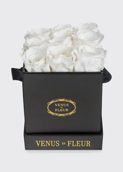 Venus Et Fleur Classic Mini Square Rose Box In White