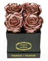 Venus Et Fleur Classic Petite Square Rose Box In Brown