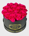 Venus Et Fleur Classic Small Round Rose Box In Blue