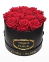 Venus Et Fleur Classic Small Round Rose Box In Blue