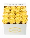 Venus Et Fleur Classic Small Square Rose Box In Yellow