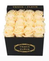 Venus Et Fleur Classic Small Square Rose Box In Black