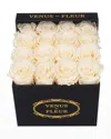 Venus Et Fleur Classic Small Square Rose Box In Pearl