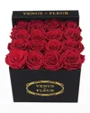 Venus Et Fleur Classic Small Square Rose Box In Red