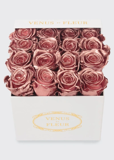 Venus Et Fleur Classic Small Square Rose Box In Rose Gold