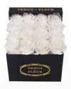 Venus Et Fleur Classic Small Square Rose Box In White