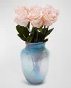 Venus Et Fleur Eternity Rose Multicolor Glass Vase Arrangement In Blush