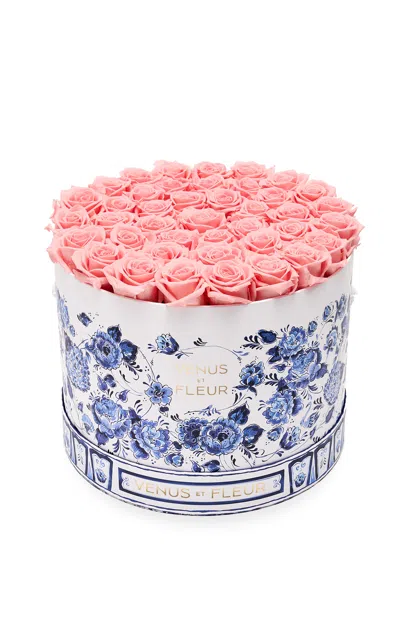 Venus Et Fleur - Large Round - Delft Jardin Bleu - Pink In Blue