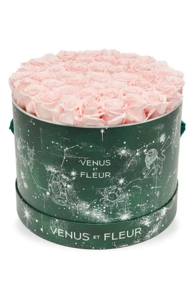 Venus Et Fleur Large Round Holiday Zodiac Pink Eternity Roses® In Multi