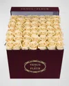 Venus Et Fleur Large Square Blush Roses Merlot Suede Bouquet In Neutral