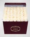 Venus Et Fleur Large Square Blush Roses Merlot Suede Bouquet In Pearl