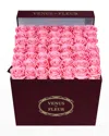 Venus Et Fleur Large Square Blush Roses Merlot Suede Bouquet In Pink
