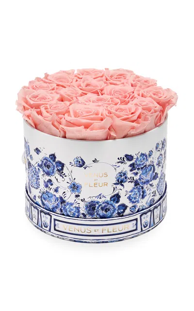 Venus Et Fleur - Small Round - Delft Jardin Bleu - Pink