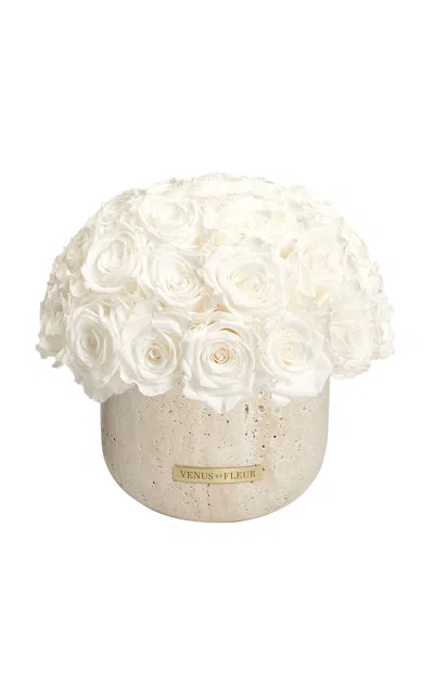 Venus Et Fleur Terre Travertine Vase With Roses